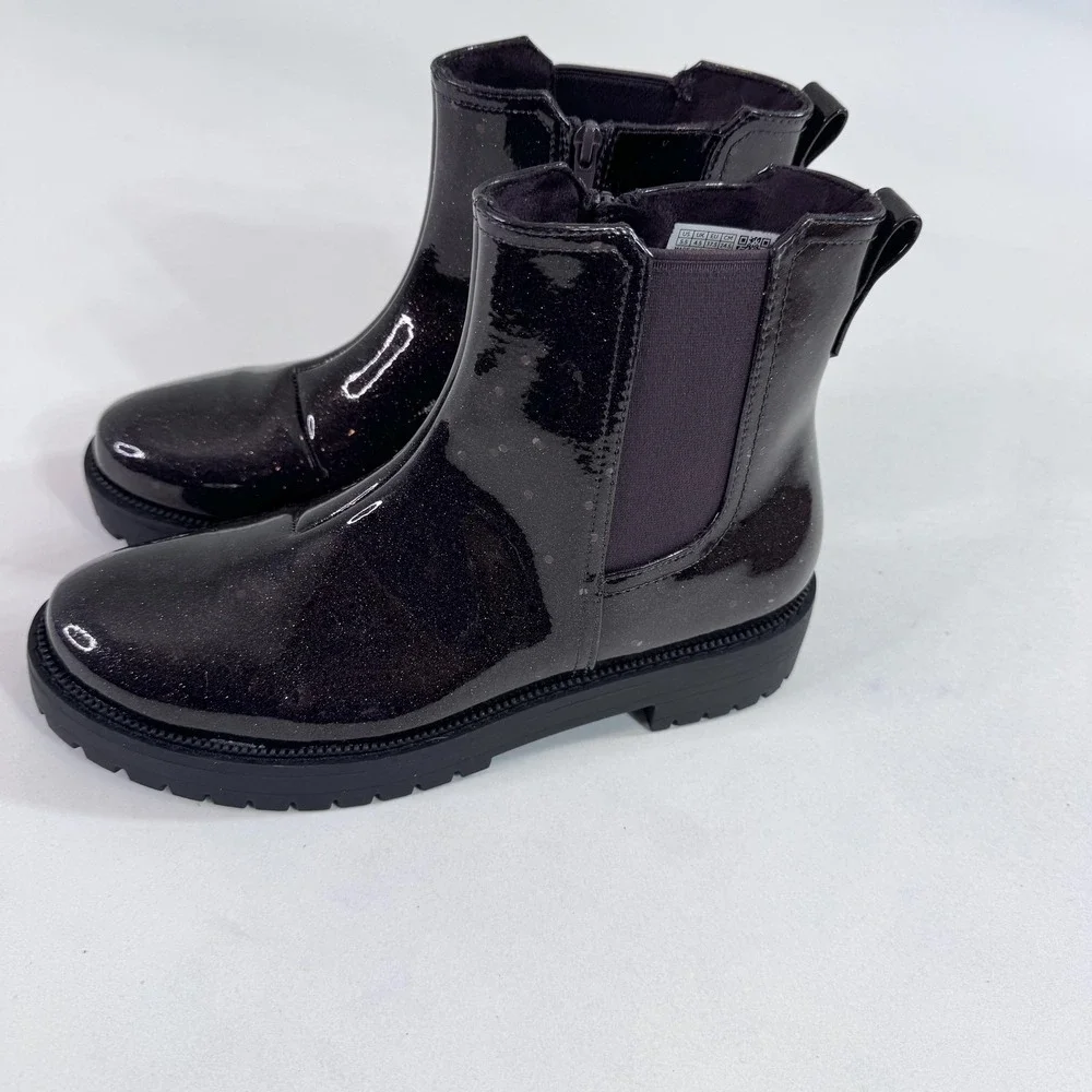 TOMS Youth Bennet Chelsea Boots Size‎ 5.5 Blackberry Confetti Glitter 10021545
